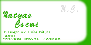 matyas csemi business card